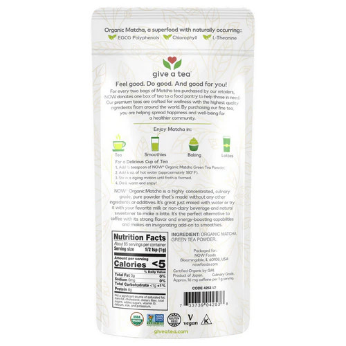 Organic Matcha Green Tea Powder 3 Oz By Now Foods