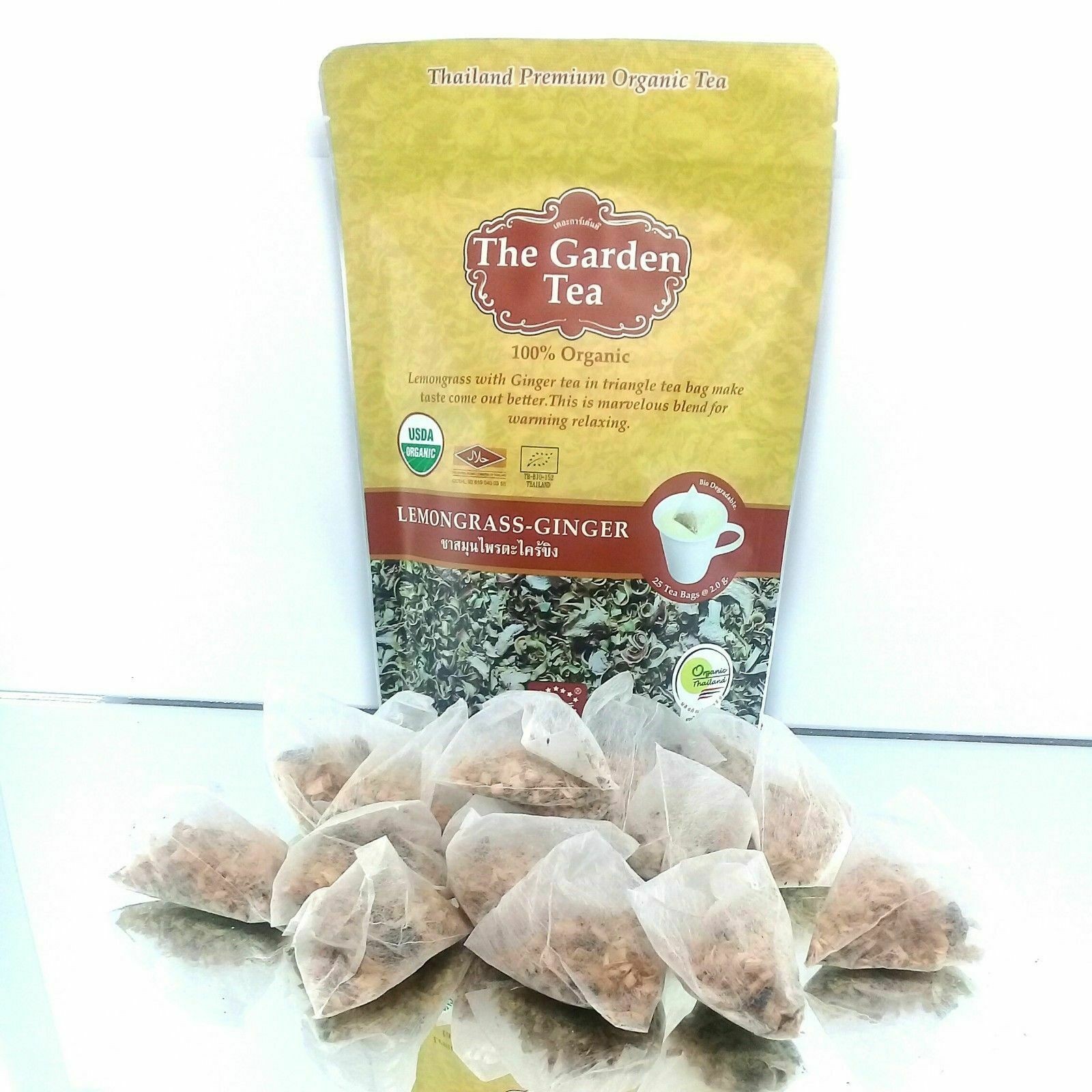 Thai USDA Organic Herbal Tea Lemongrass Rosella Ginger Butterfly Pea 1-5 Packs