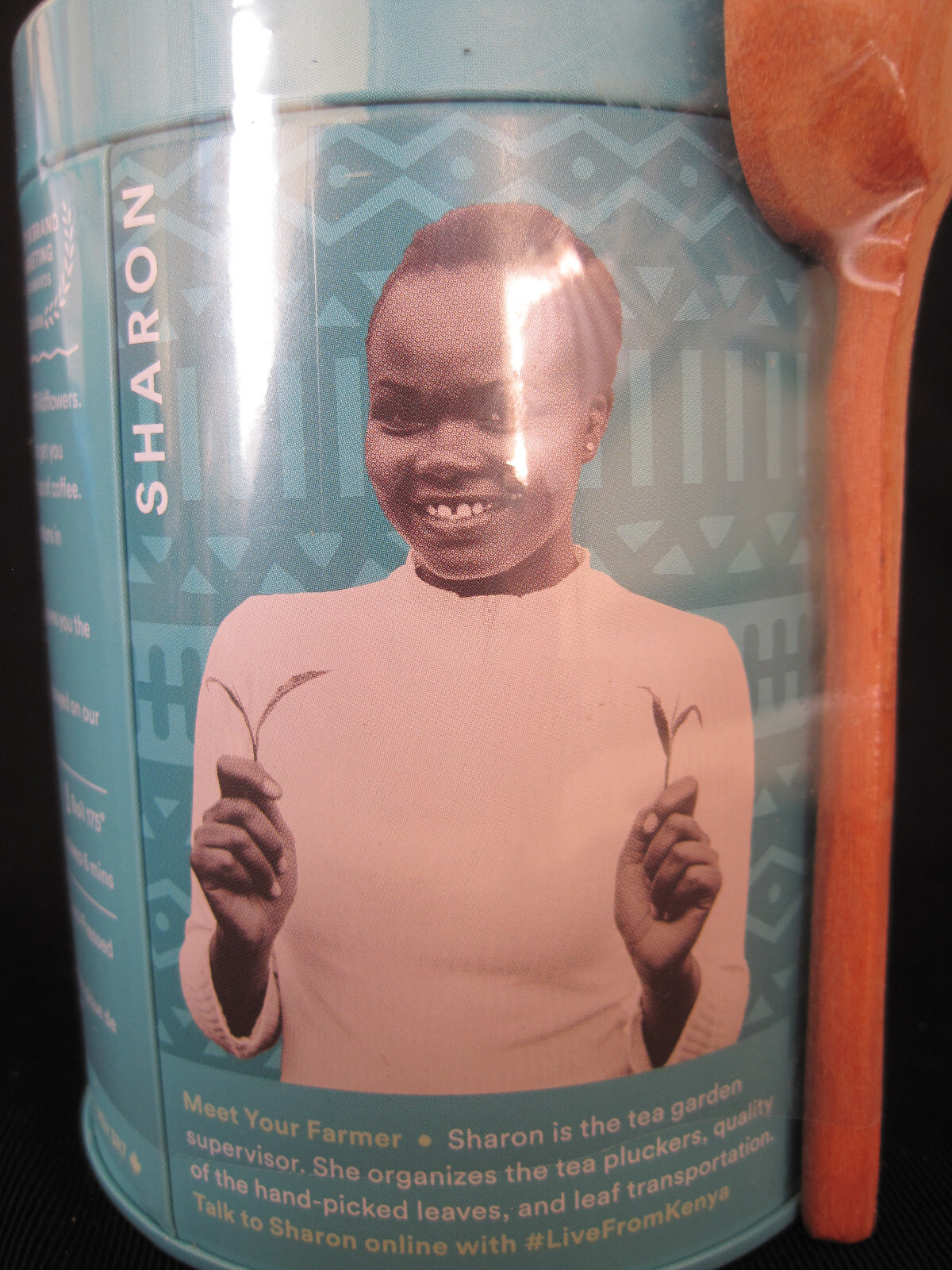 Sealed JUSTEA Kenyan Earl Grey Loose Leaf Black Tea 3.2 Oz 90g Wood Spoon