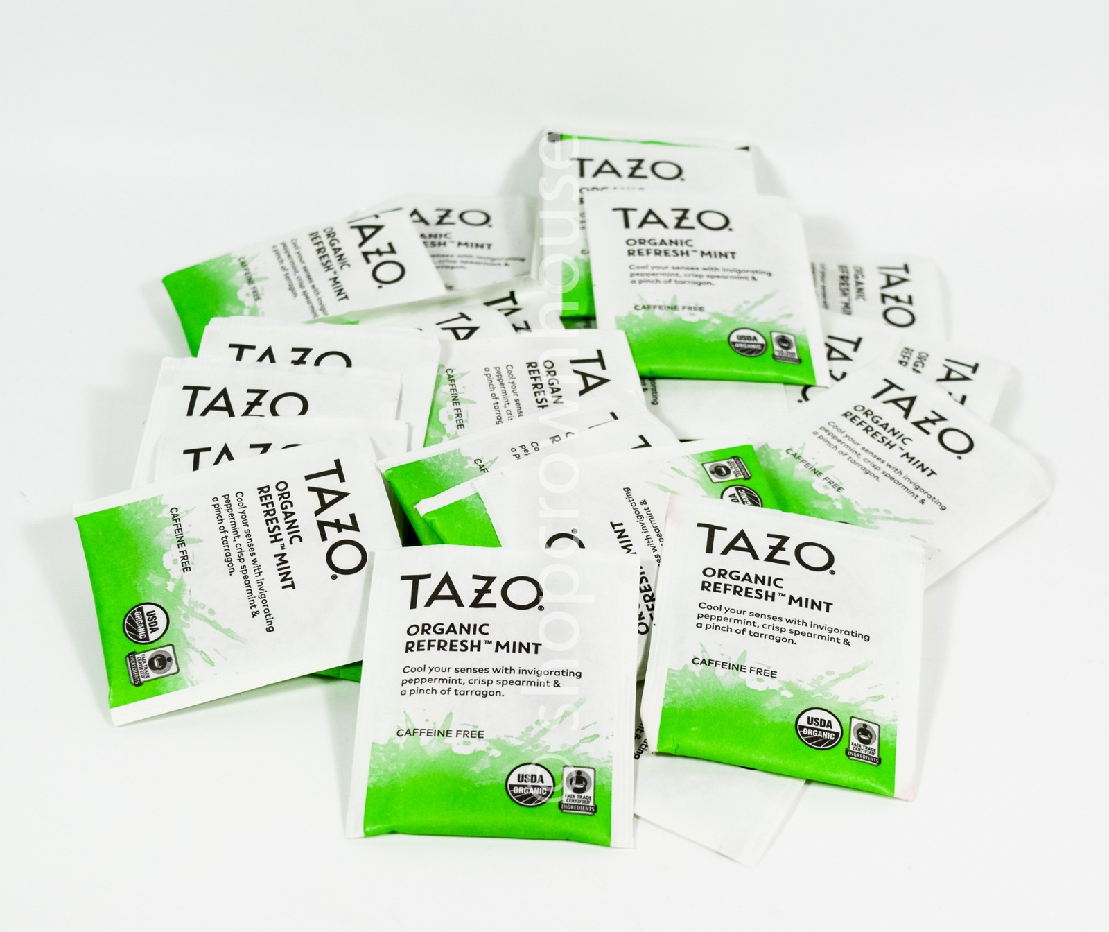 25 Tazo Organic REFRESH MINT Tea sealed Bag Caffeine Free Kosher