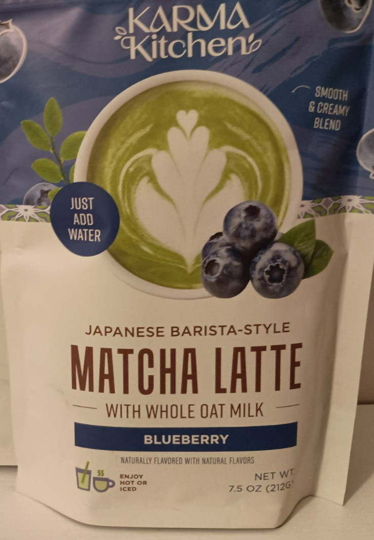 Karma Kitchen Japanese Barista-Style Blueberry Matcha Latte w/ Whole Oat Milk