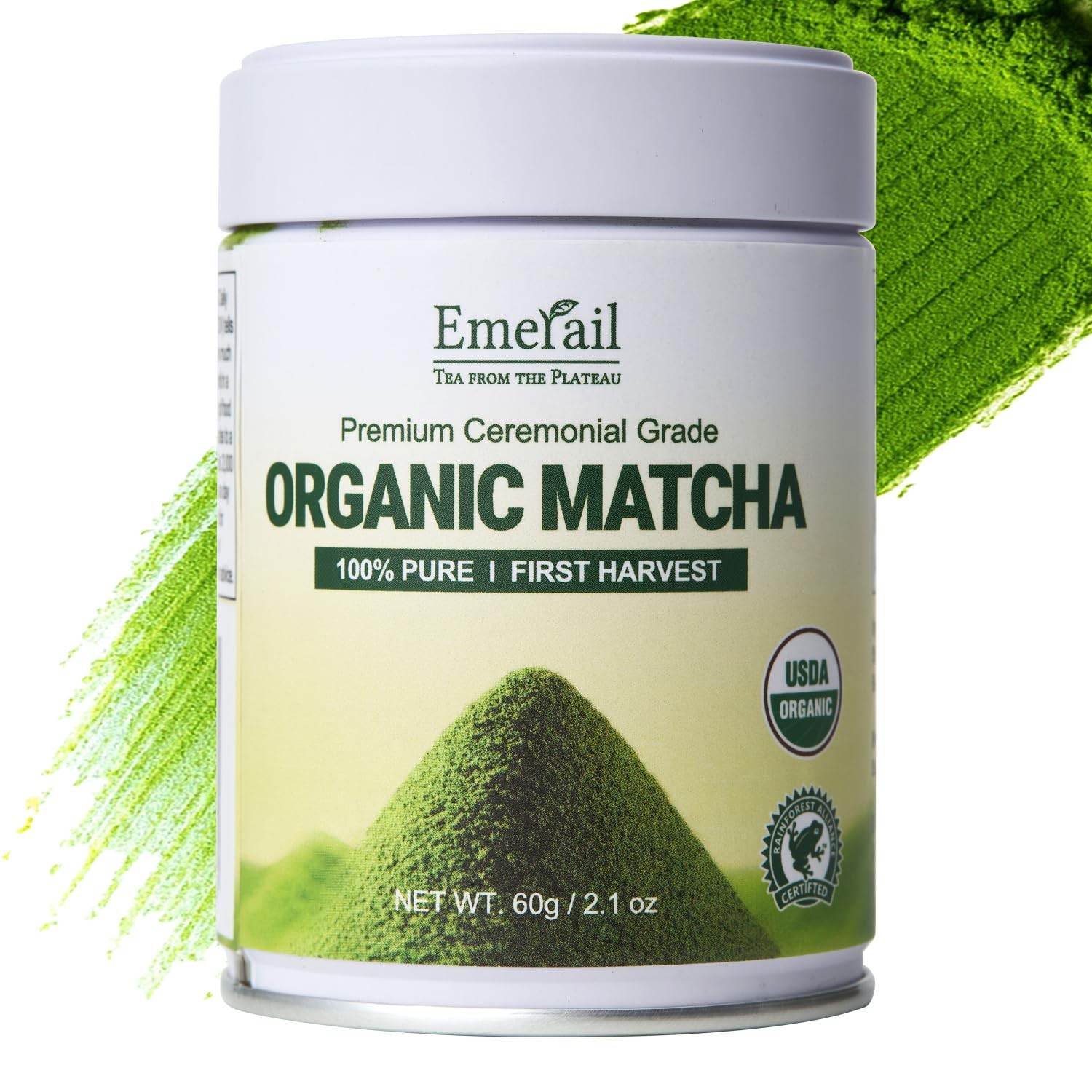Emerail Ceremonial Grade Matcha Powder, USDA Organic Matcha Green Tea Powder,…