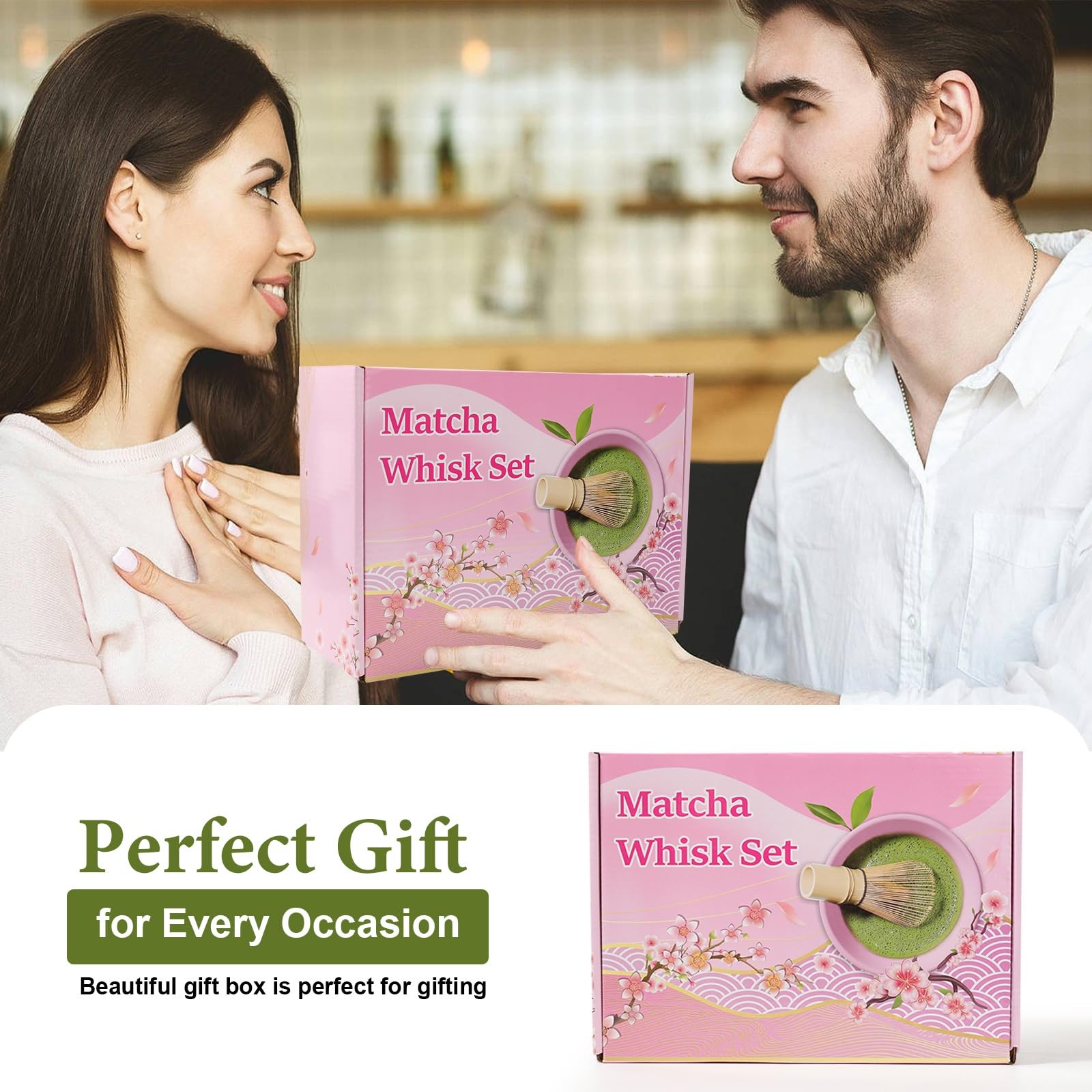 6pcs Matcha Whisk Set Includes Resin Matcha Whisk,Ceramic Matcha Bowl Set and…