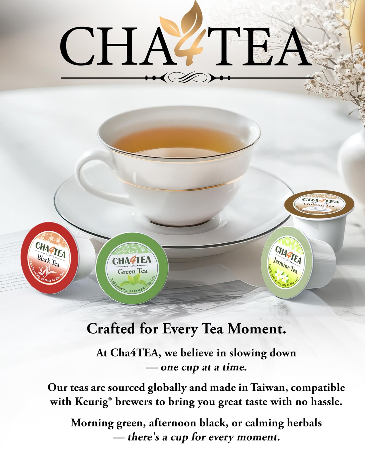 Cha4TEA 36-Count K Cups Assorted Green Tea for Keurig K-Cup Brewers (Matcha G…