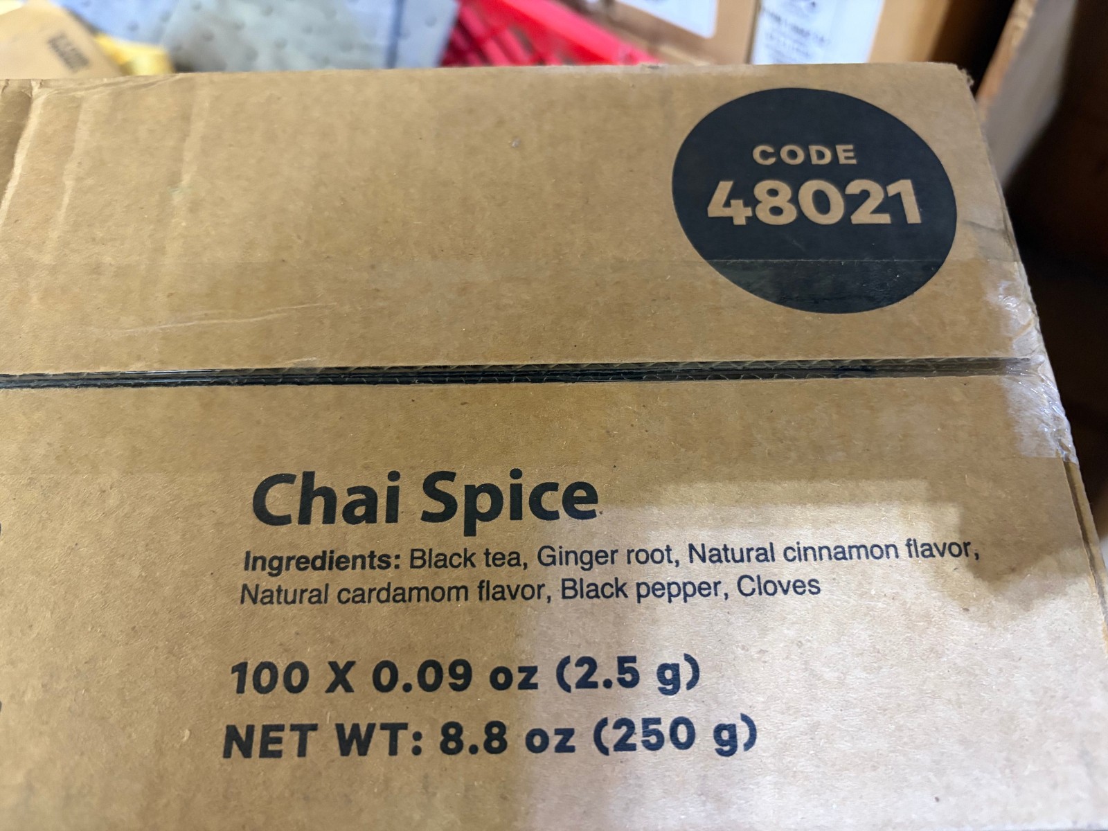 100x .09oz Bright Chai Spice Tea Rails 48021 BB 9/03/2026 Flavia Lavazza Ginger
