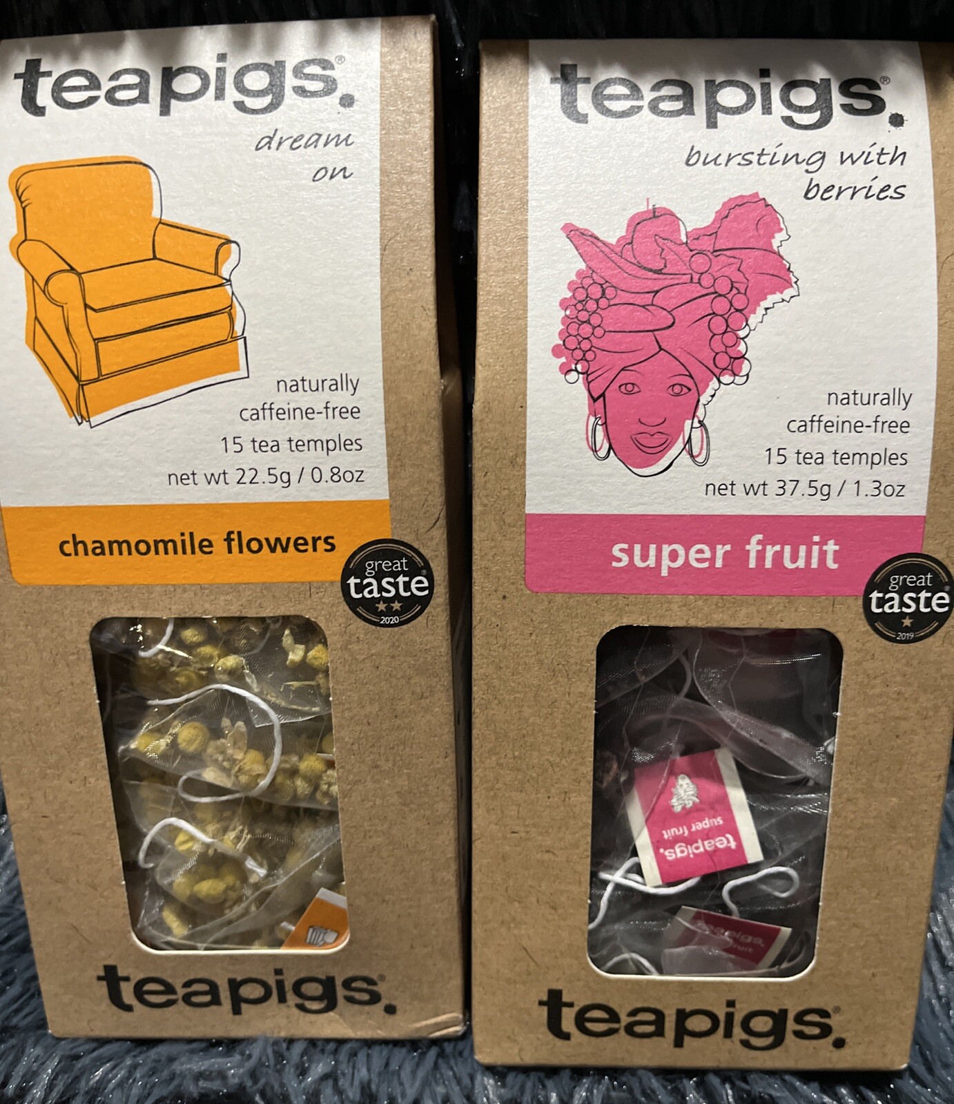 5 Assorted Boxes Of Teapigs Temples (15/box) English, Chamomile & Super Fruit