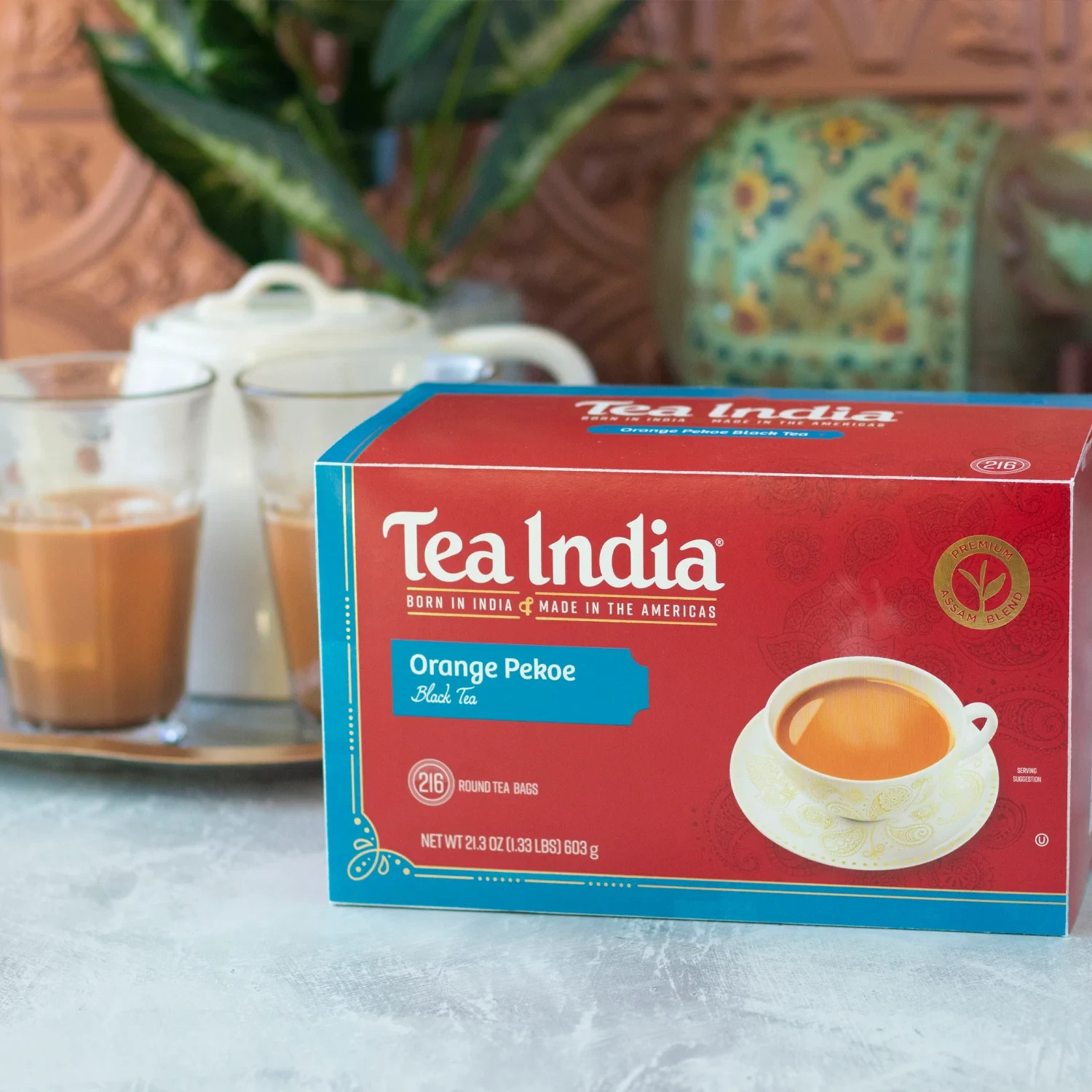 Tea India Orange Pekoe Black Tea Chai round Teabags Tea Bags 216 ct.