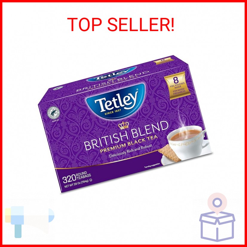Tetley British Blend Premium Black Tea, 320 Teabags, Rainforest Alliance Certifi