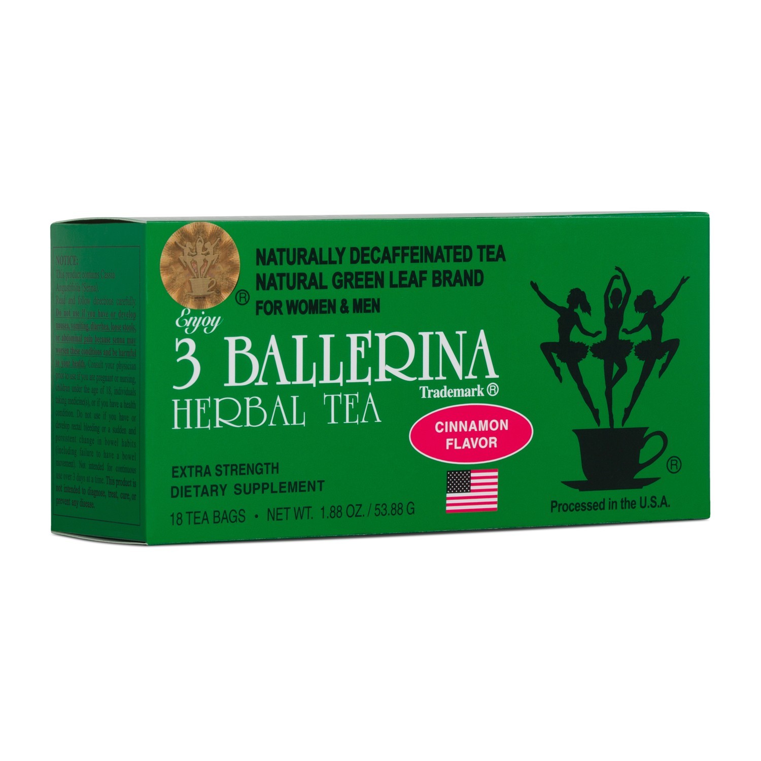 3 Ballerina Herbal Detox Tea – 4 Pack Sampler (Ginseng/Lemon/Orange/Cinnamon)