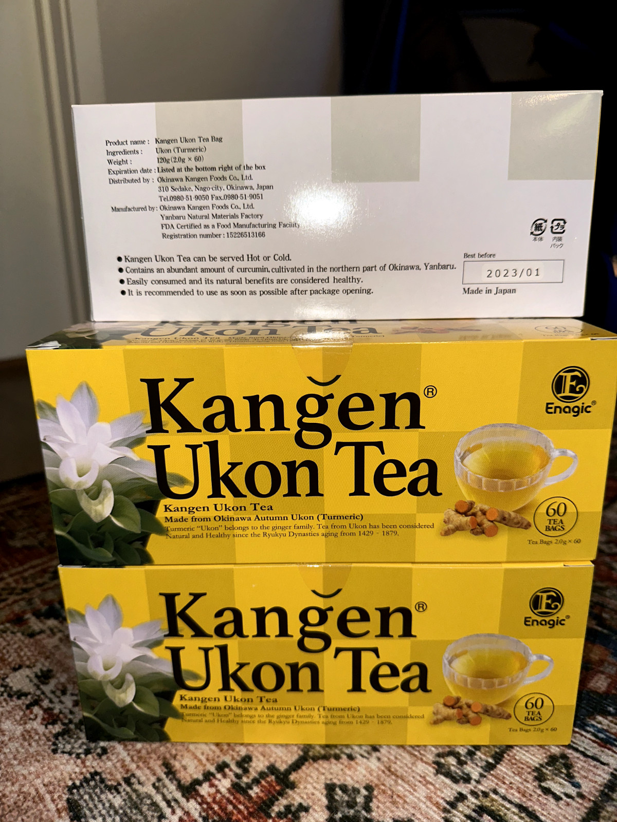 Kangen Ukon Tea [Expired: 01/2023] Sealed x 9 Boxes (60 Bags Per Box)