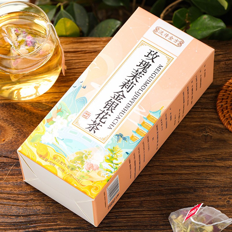Rose Jasmine Honeysuckle Herbal Tea Premium Natural Nourish Skin Wellness Drink