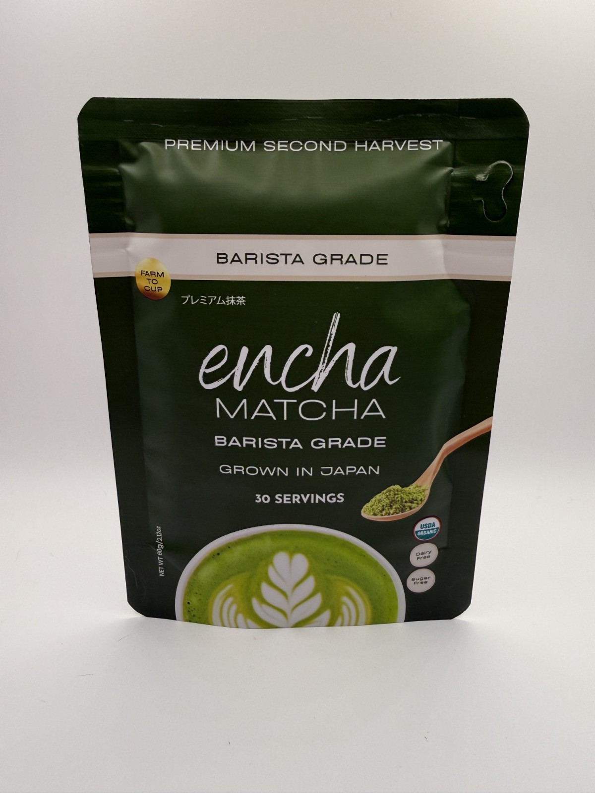 Encha Matcha Barista Grade Japan Premium Second Harvest 30 Servings 60g – New
