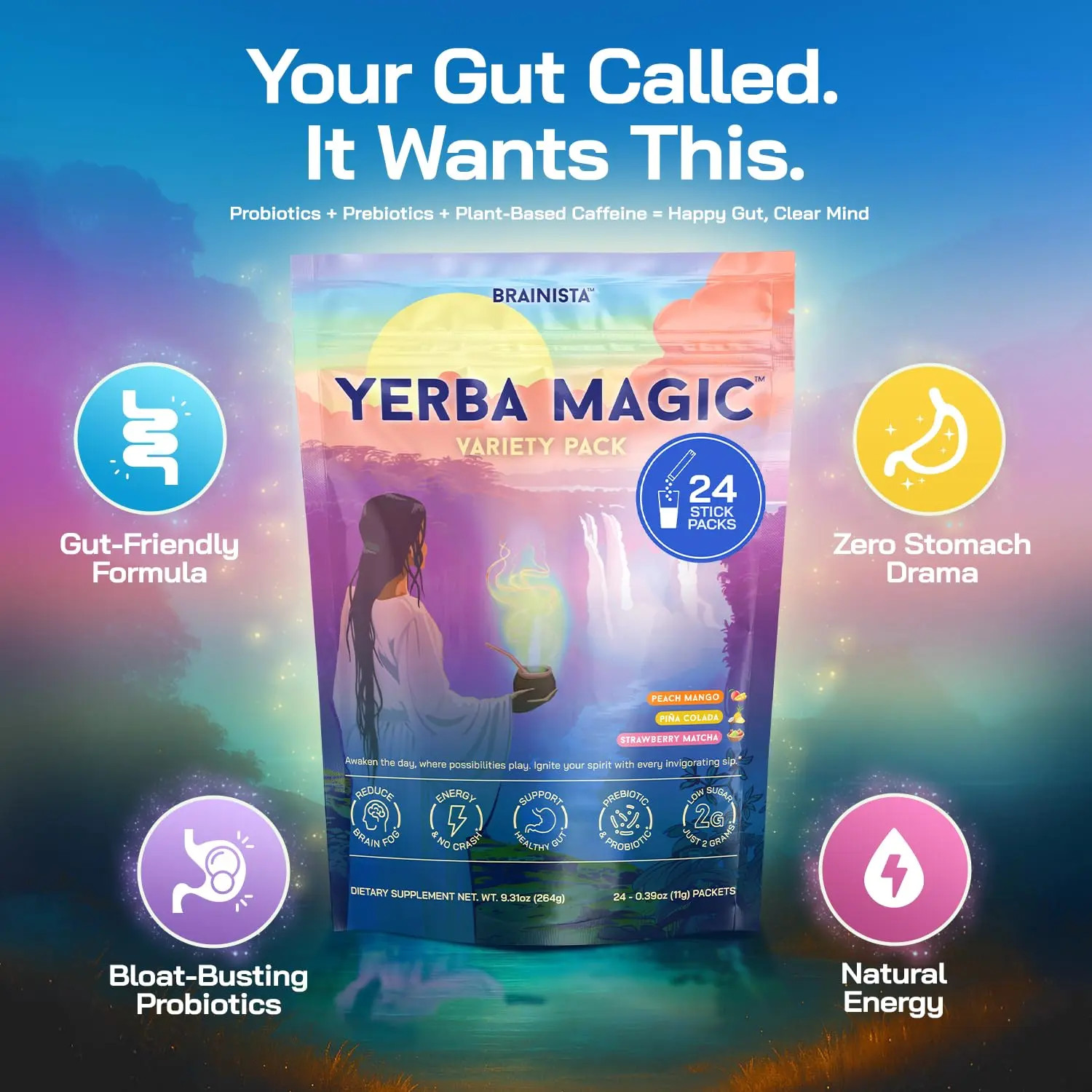 Yerba Magic Instant Yerba Mate – Natural Energy & Clarity –30 Servings,
