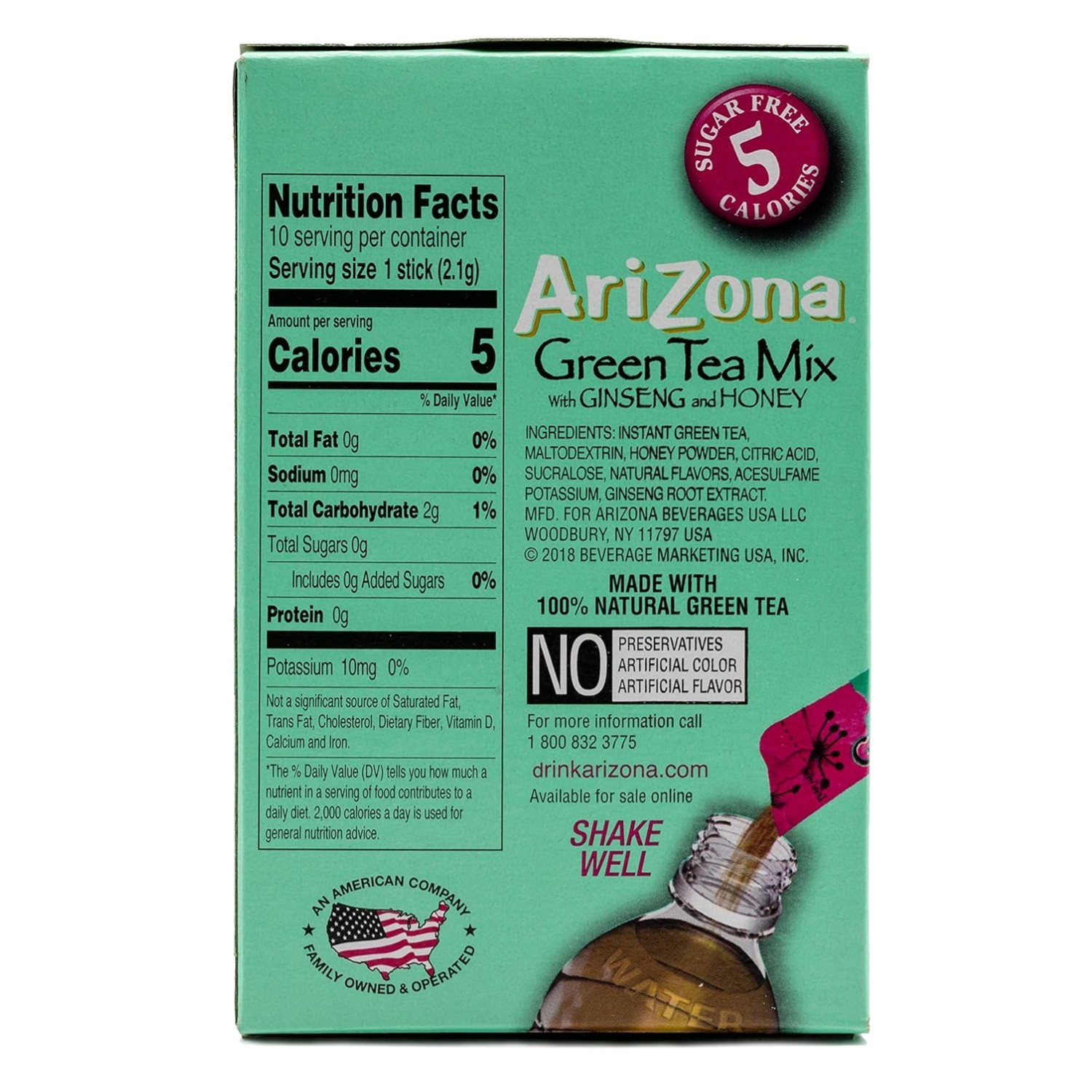 Convenient Green Tea with Ginseng Powder Packets