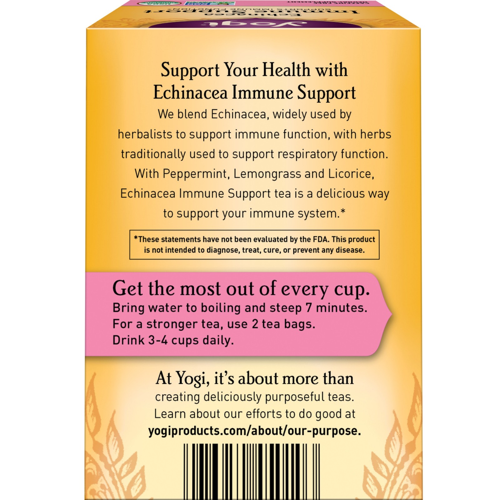 Yogi Tea – Echinacea Immune Support – 6 Pack, 96 Tea Bags