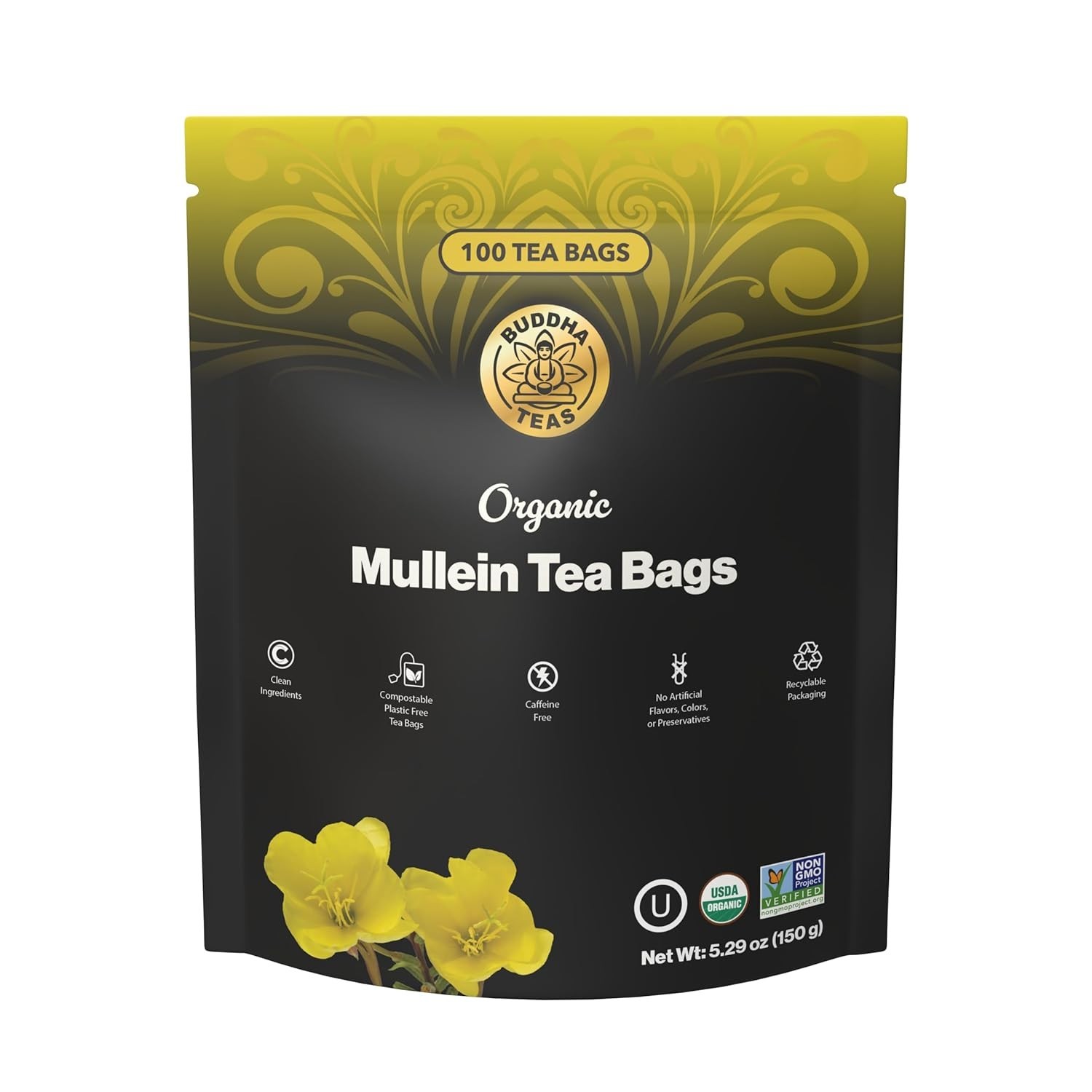 Mullein Leaf Organic Herbal Tea Single Ingredient Warm Amber Hue Mild Earthy