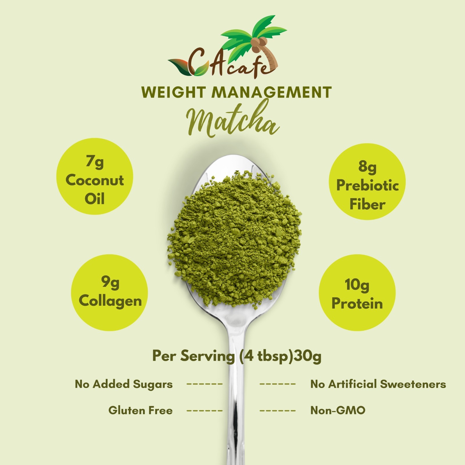 CAcafe Weight Management Matcha No Sugar(Updated Formula)16OZ
