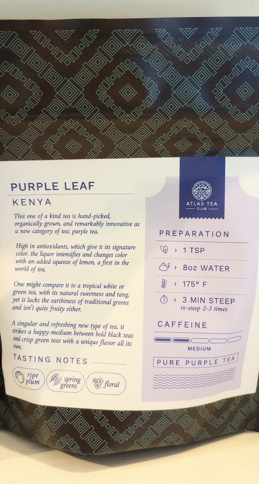 Atlas Tea Club Loose Leaf Black White Purple and Oolong Tea Assortment of 4 Bags