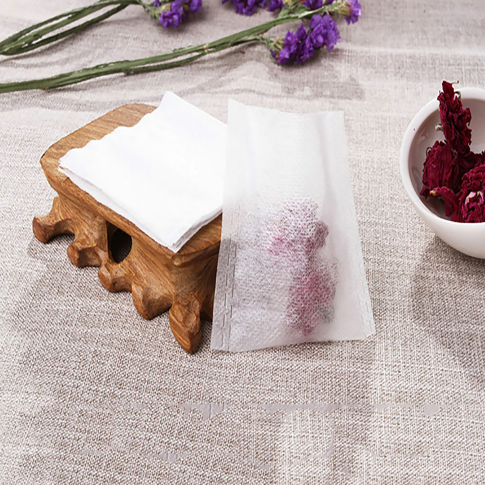 200 pcs. Durable Non-Woven Open Top Filter Bags for Tea/Herbs in Multiple Sizes