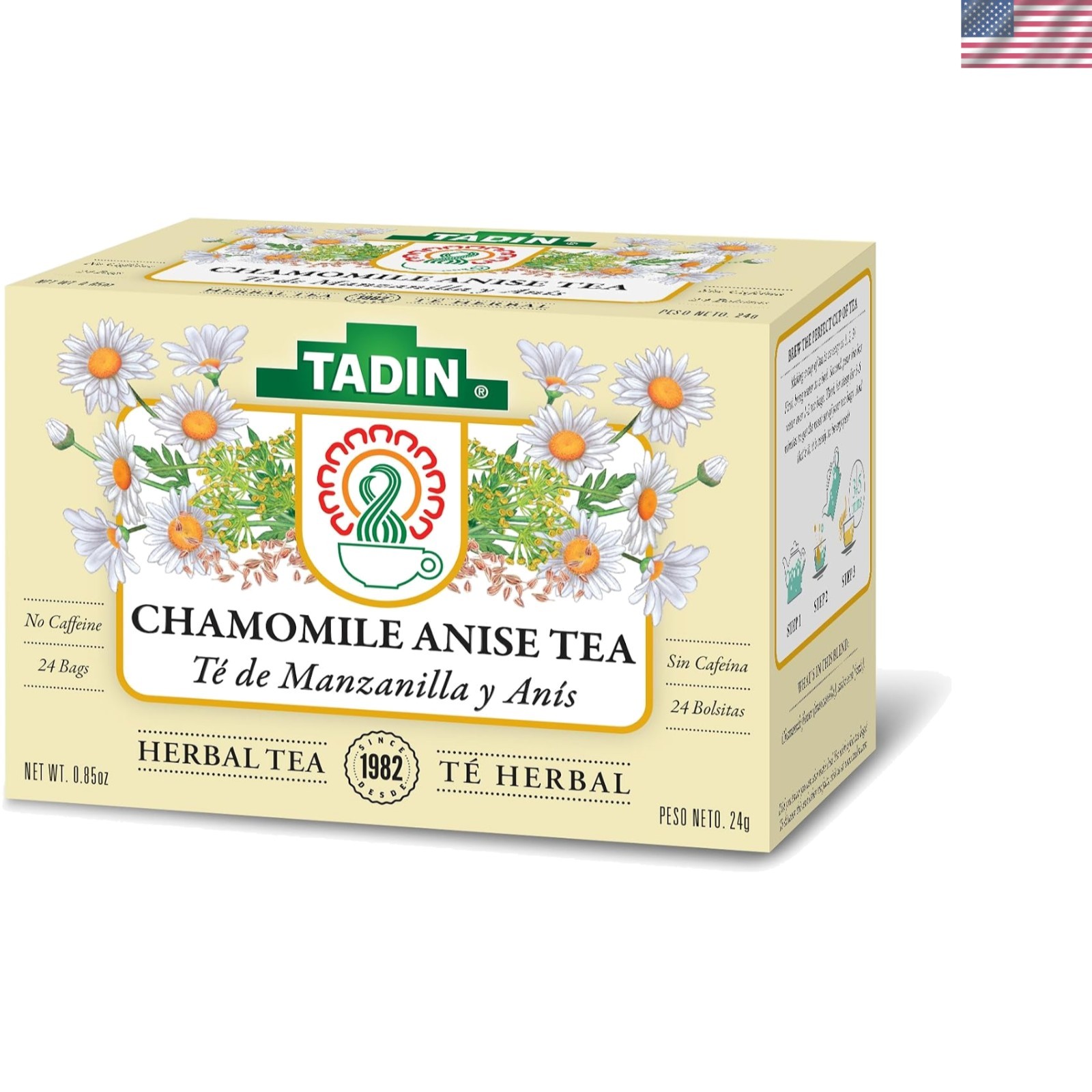Relaxing Chamomile Anise Tea – 24 Caffeine-Free Tea Bags for Tranquility
