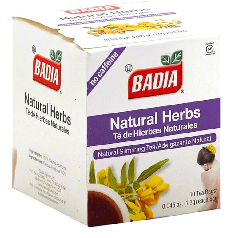 Badia Natural Herbs Tea, 10 Tea Bags – Herbal Blend for Brewing Hot or Iced Tea