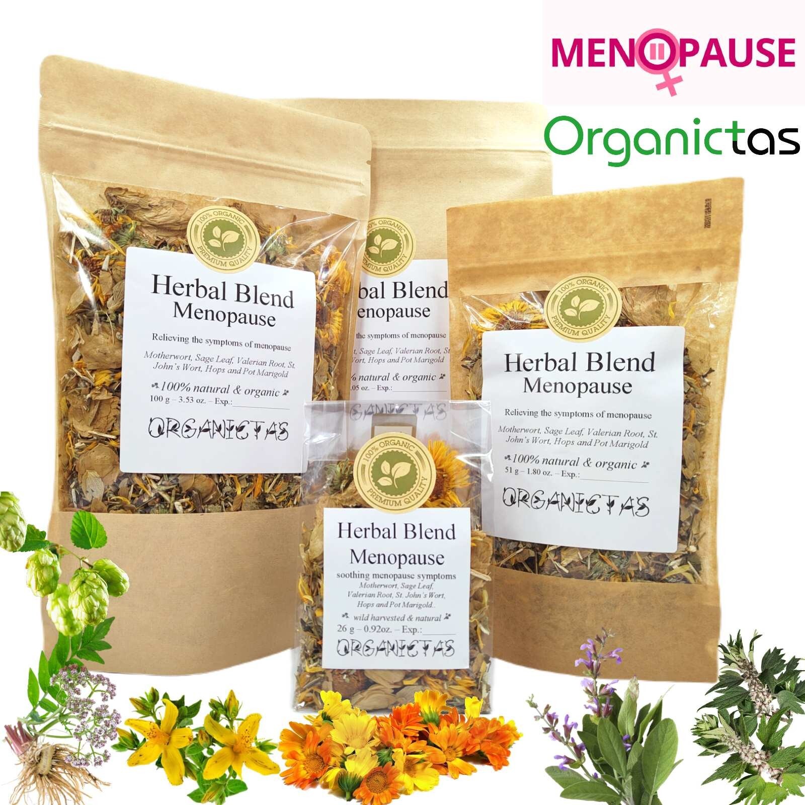 MENOPAUSE RELIEF TEA – 6 Herbs Herbal Tea Menopausal Climacterium Support 100 g