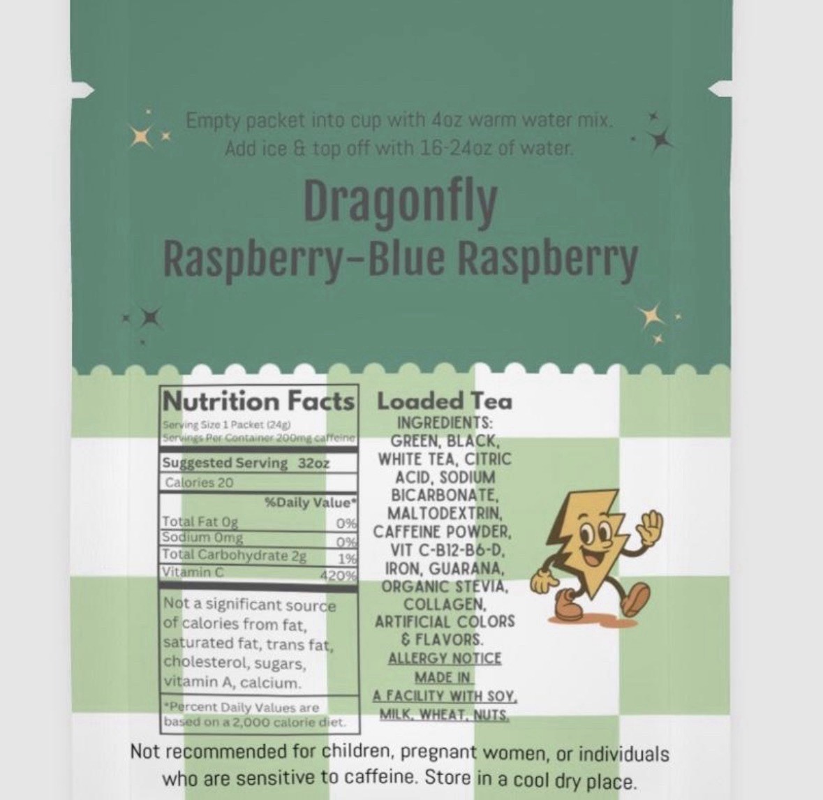 CCC Get Loaded Tea Powder Loaded Tea Mix Dragonfly Raspberry-Blue Raspberry 24g