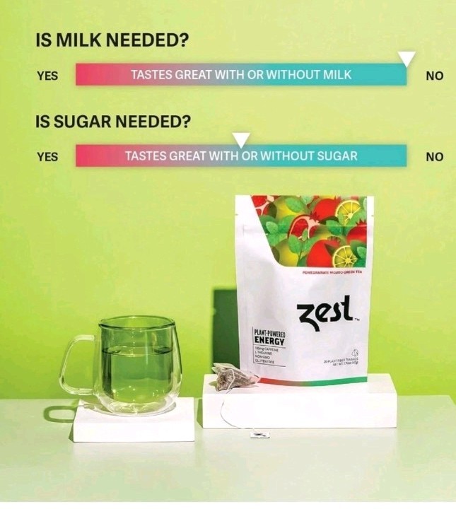 Zest Energy Green Tea *Pomegranate Mojito* High 20 Bags Count *Factory Sealed*