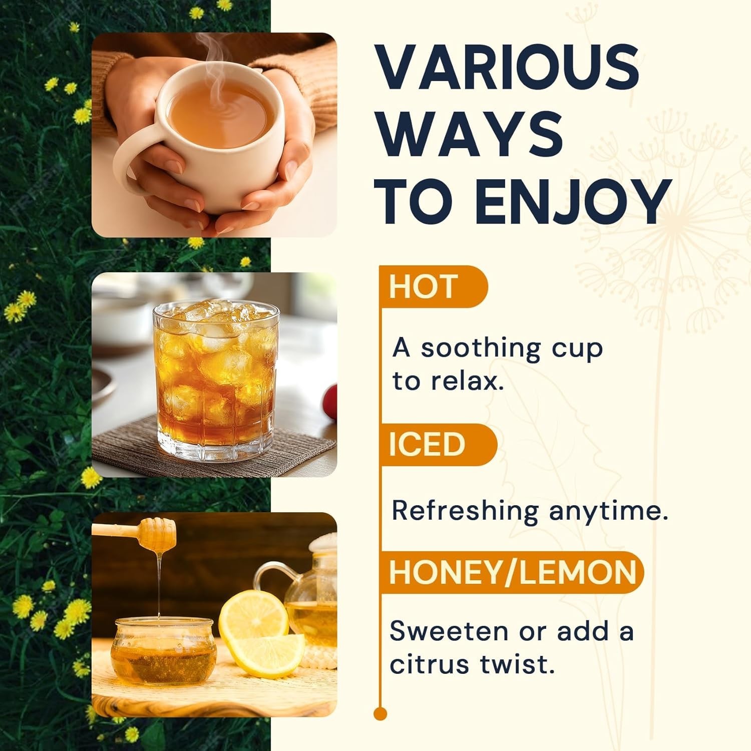– Dandelion Leaf & Root Tea Bags, 50 Teabags – Natural Dandelion Herbal Tea for