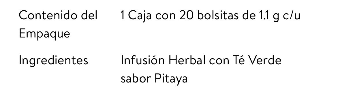 Te verde sabor pitaya 20 tea bags Energia