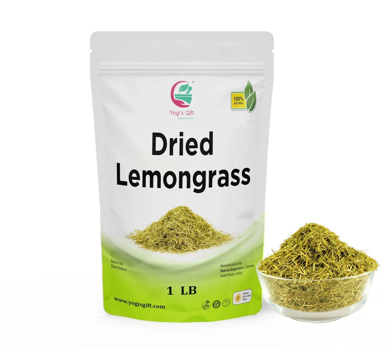Dried Lemongrass 1 LB | Cut and Sifted Loose Leaf | Aroma Rich Lemon Grass | …