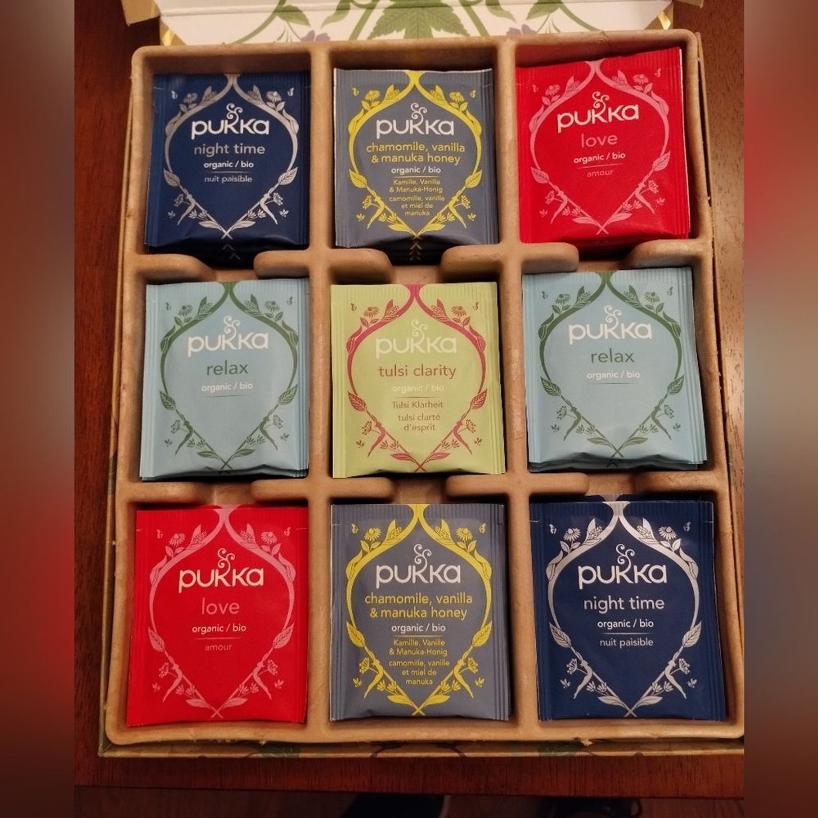 Pukka Organic Tea Relax Selection Box Gift Set 45 Sachets of 5 Herbal Blends NEW