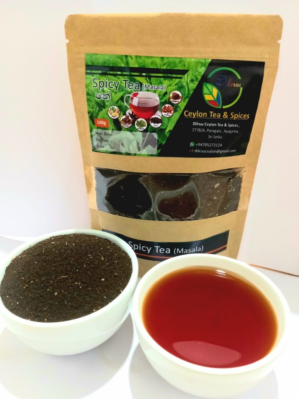 Spicy Tea Masala Chai Powder Natural Organic Pure Ceylon 100g