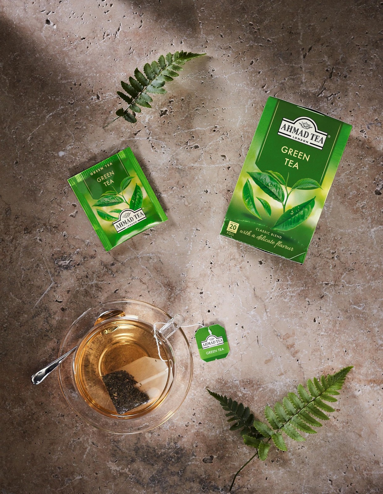 Ahmad Tea Green Tea, Green Tea Pure Teabags, 20 ct (Pack of 1)