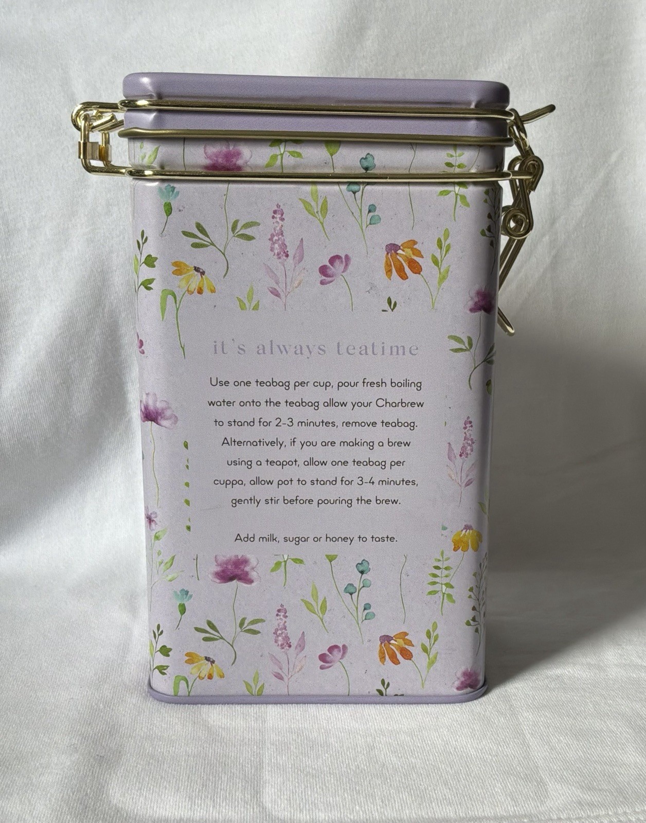 Charbrew Chamomile & Lavender Green Tea 60 Bags Tin British Pantry