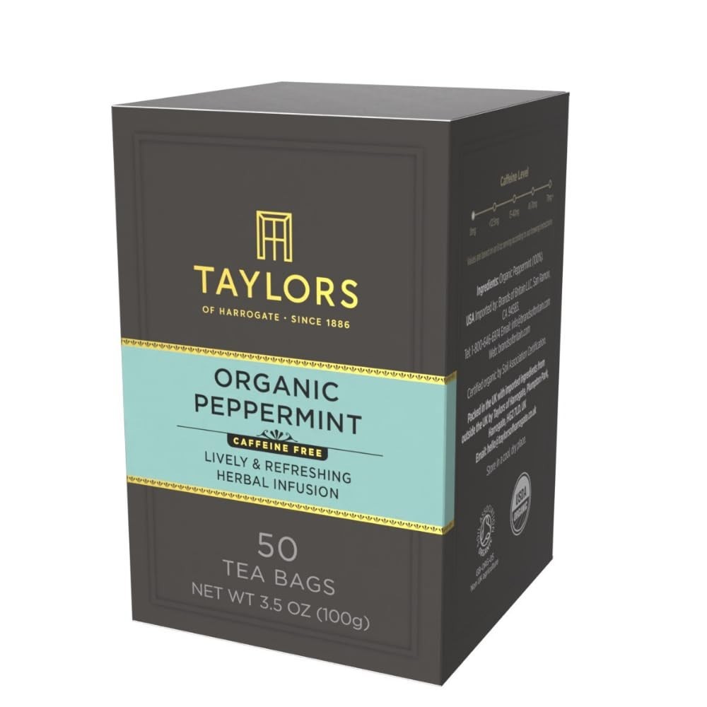 50 Count Organic Peppermint Tea Bags – Refreshing Herbal Delight, All-Natural