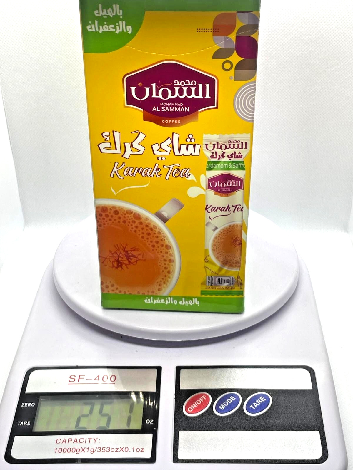 Sachets Packs of AL Samman Karak Tea with Cardamom and Saffron Sugar Add 20gm