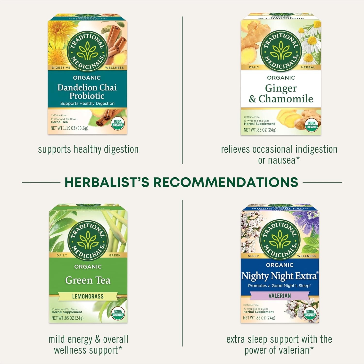USDA Organic Chamomile & Lavender Tea – Relaxing Herbal Blend in 16 Tea Bags