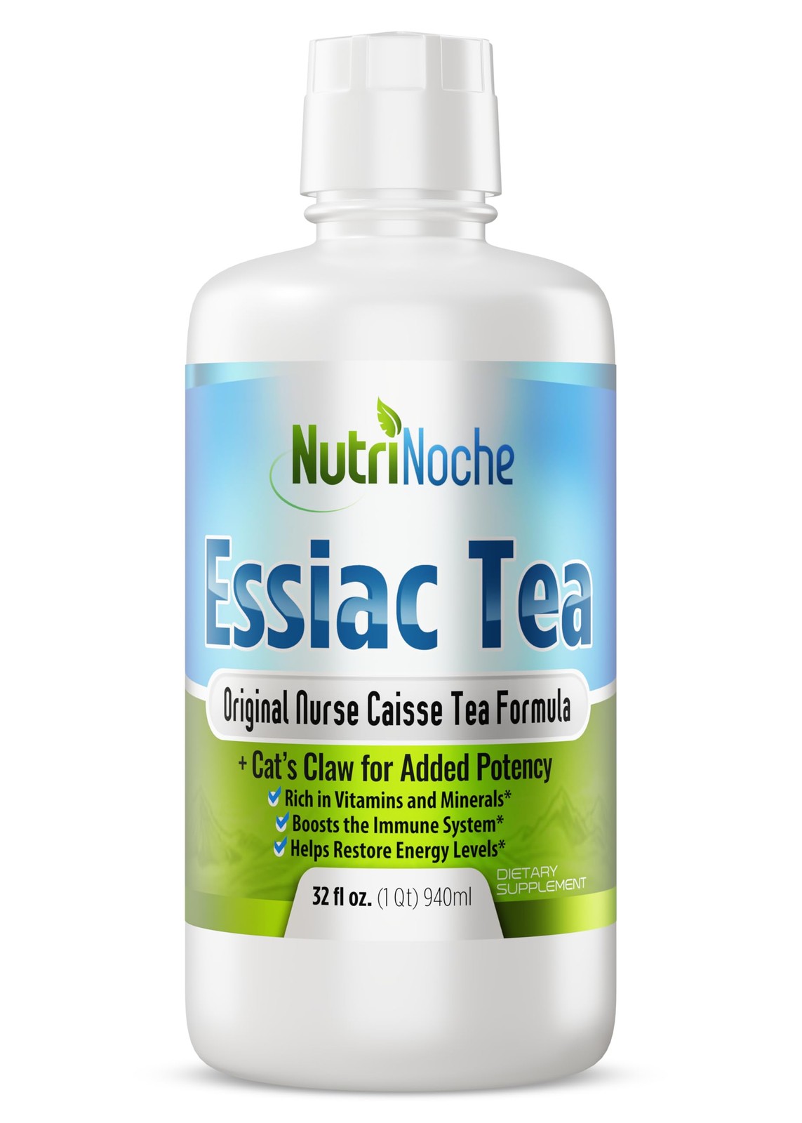 5-Herb Essiac Tea 32oz – Organic Cat’s Claw, Burdock, Elm – 30-Day Supply