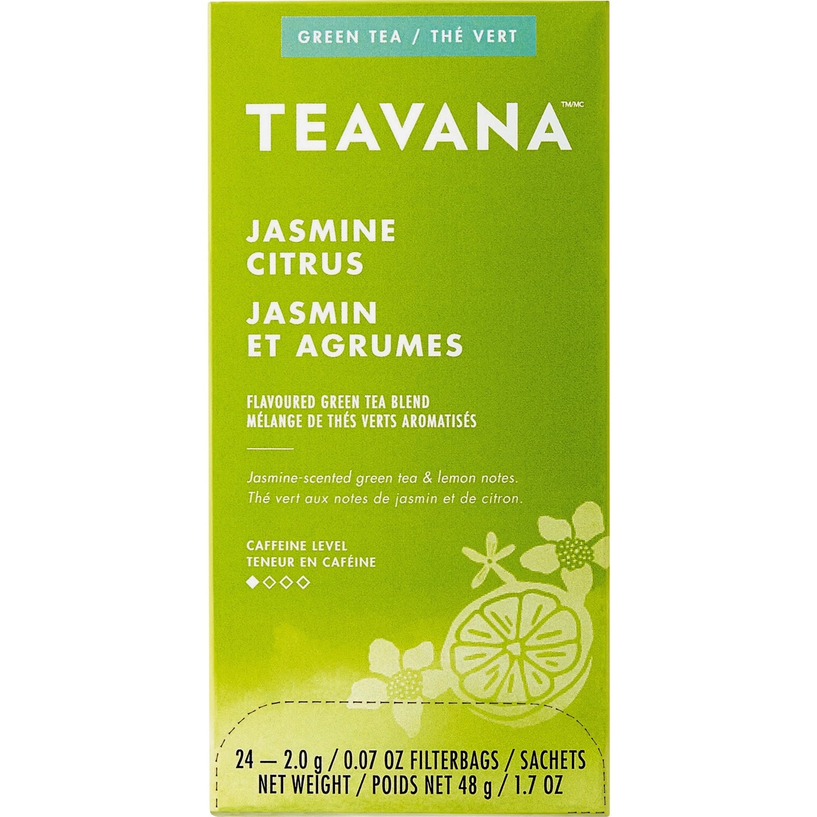 Jasmine Citrus Green Tea 24 Count Individually Packaged Easy Brew Bags