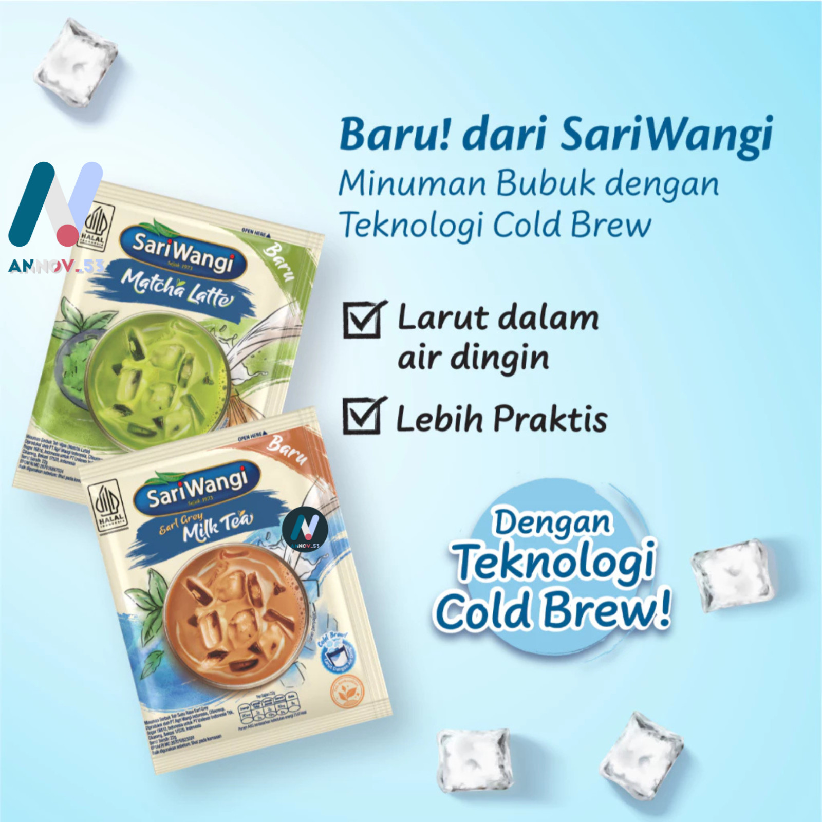 SARIWANGI Matcha Latte Earl Grey Milk Green Tea Drink Super Food Mood Booster