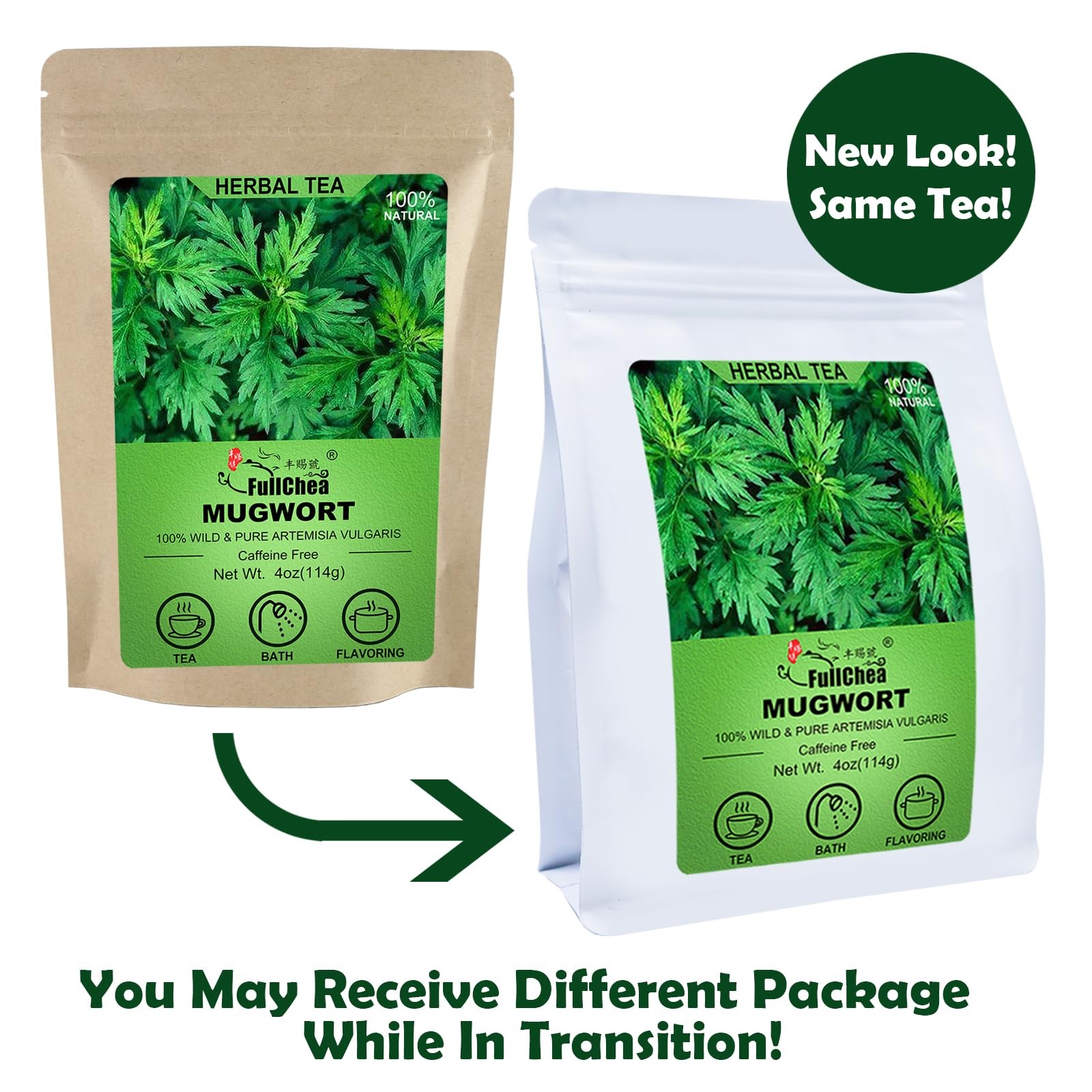 FullChea 100% Pure Natural Dried Mugwort Herb Loose Leaf 4oz