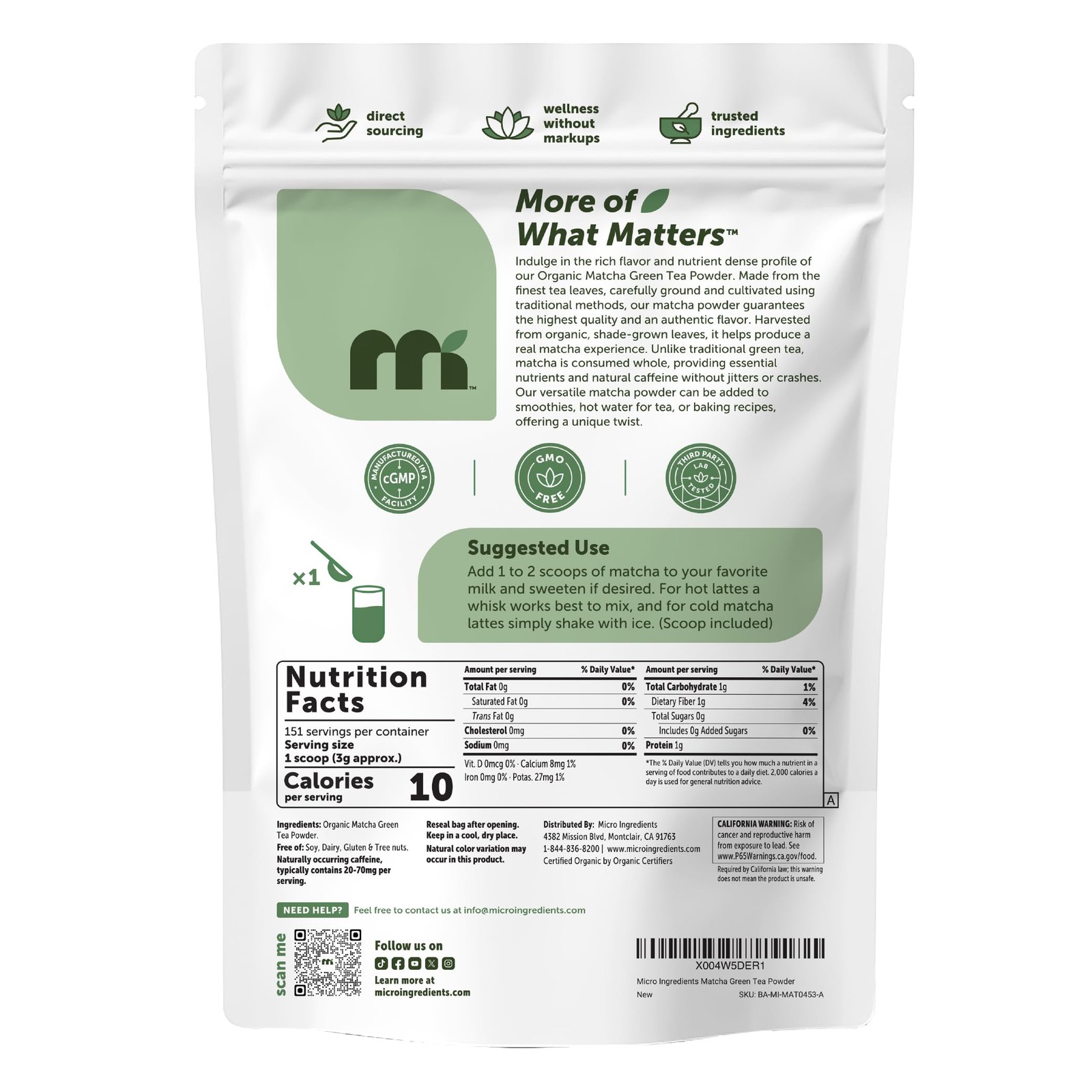 Organic Matcha Green Tea Powder, First Harvest, Culinary Grade from Japan, 10…