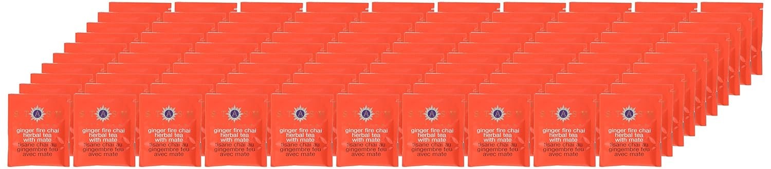 Stash Tea Ginger Fire Chai Herbal Tea Caffeinated, Non-GMO, 100 Count