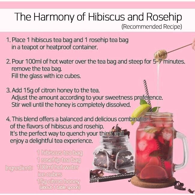 [GAGOPA] 100% Pure Organic Rosehip Herbal Tea, 1.5g x 10 Teabags (5-Pack, 50ea)