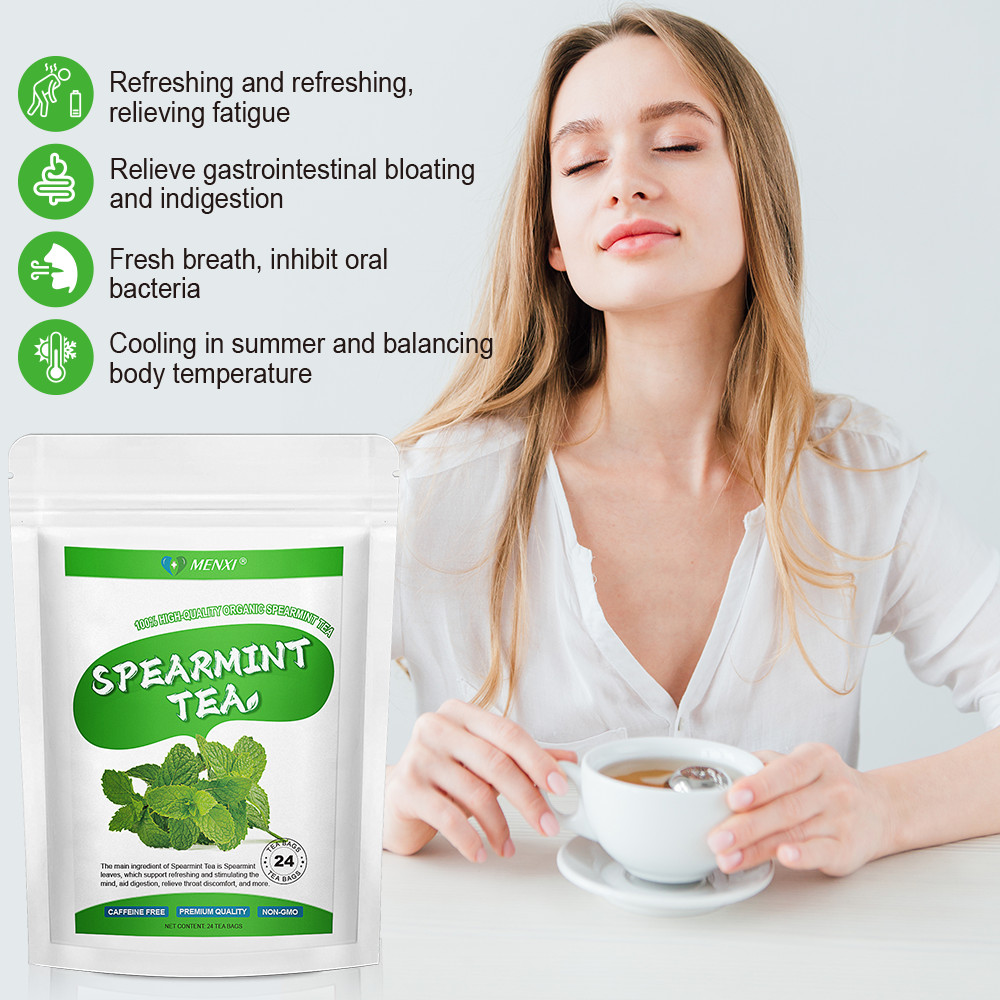 Organic Spearmint Tea Bags – 24 Count (Plant-Based Pyramid Tea Bags)