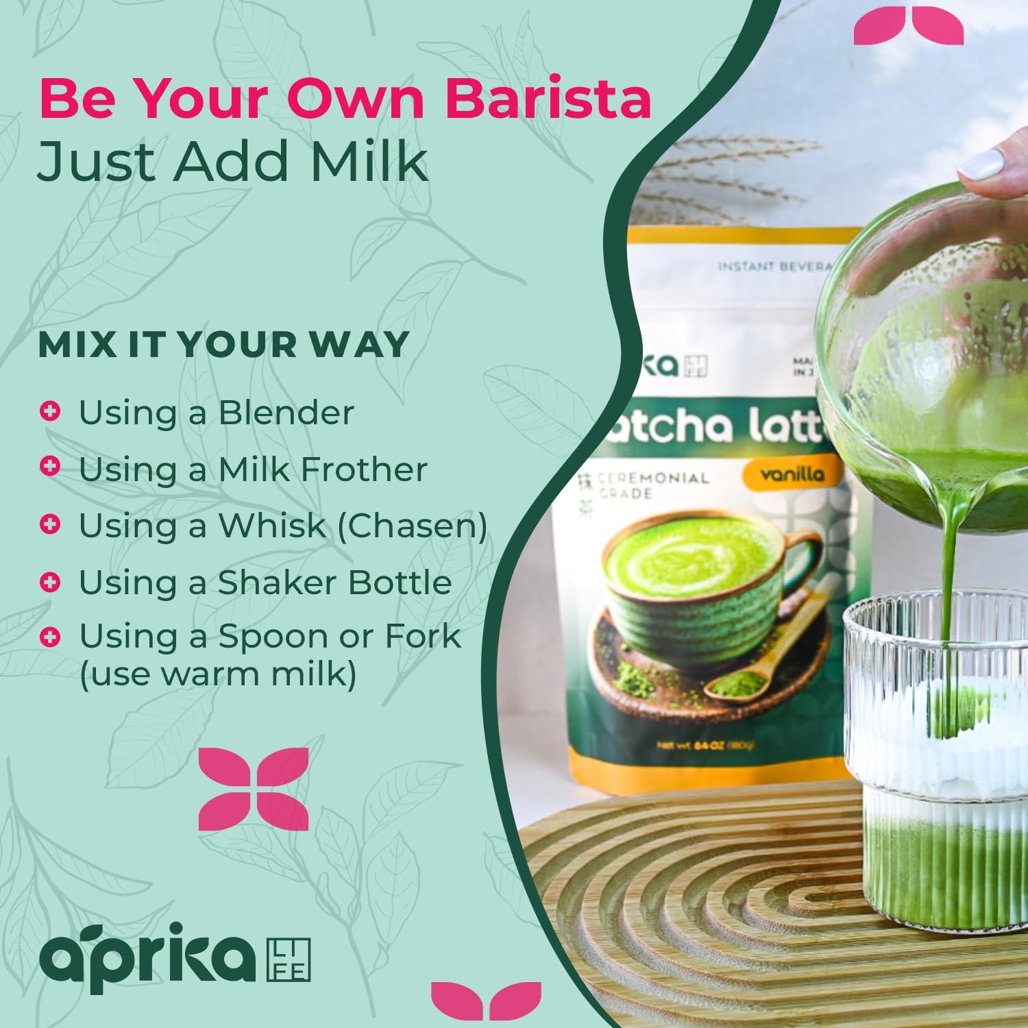 Matcha Latte Powder, Premium Barista Crafted Mix with Natural Vanilla Flavor …