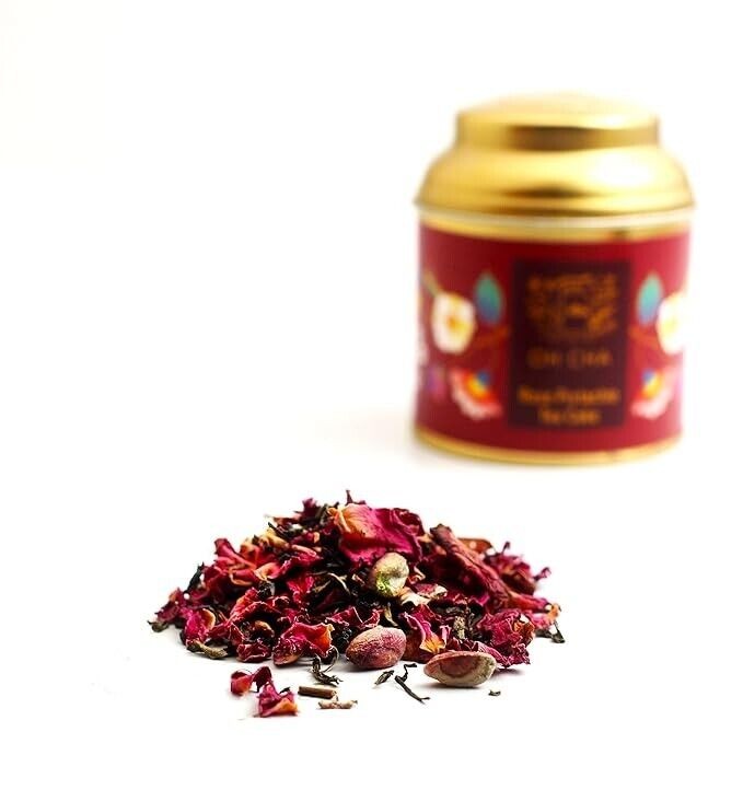OH CHA – Rose Tea Pistachio | Rose Green Tea with Kashmiri Saffron 35g