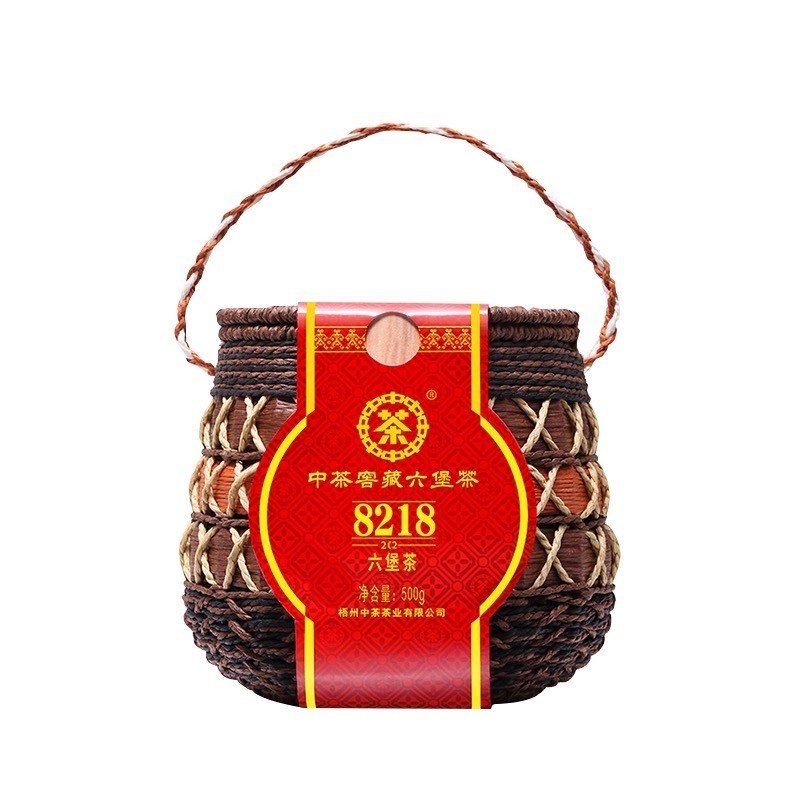 500g Hei Cha 8218 Wuzhou Liu Pao Tea Jiao Cang LiuBao Black Dark Tea Basket