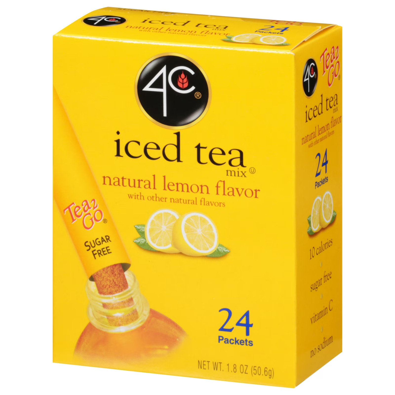 ( Pack of 2 )4C Totally Light Natural Lemon Iced Tea Mix 24 Ct( Each)….